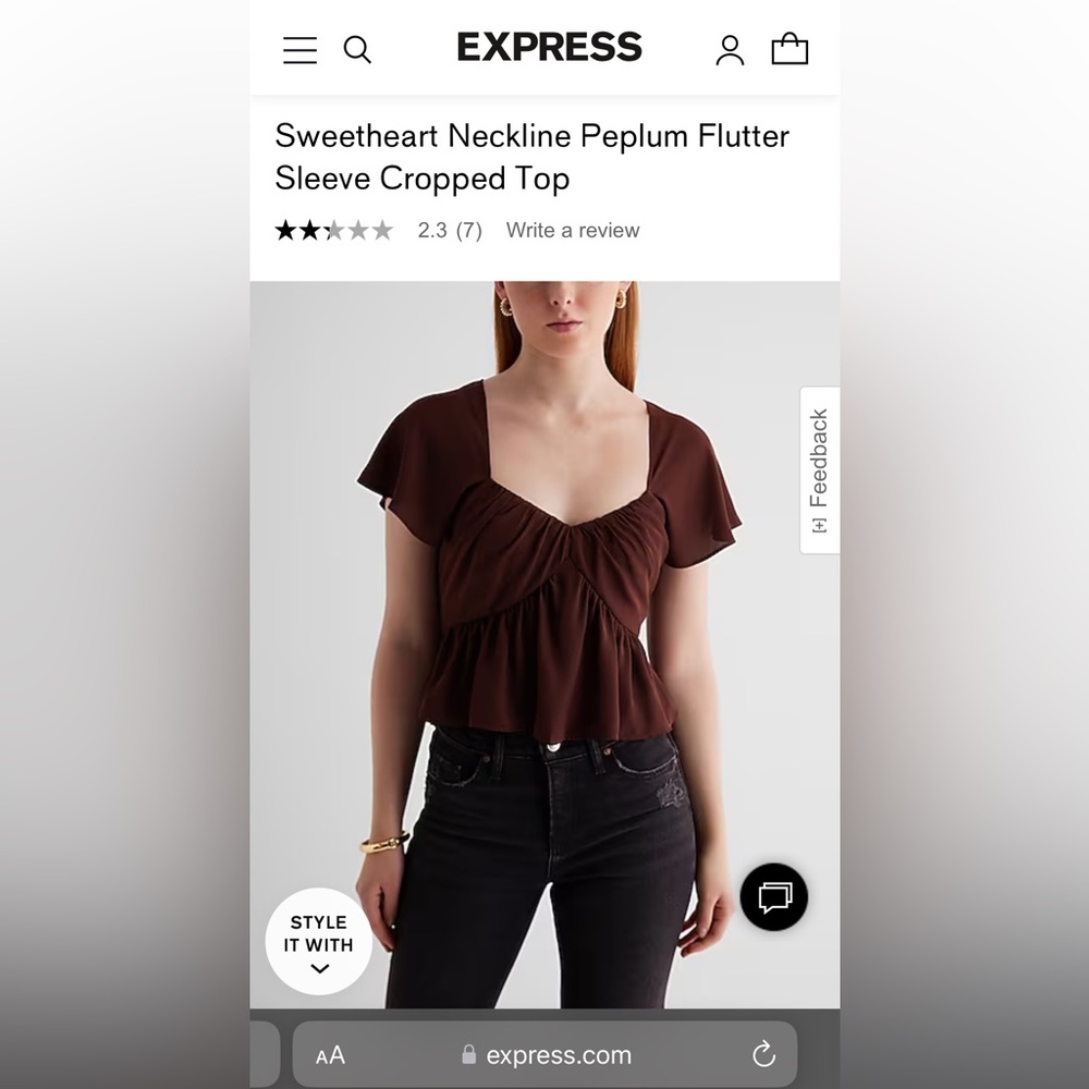 Flutter-sleeve Top [ABERCROMBIE FOR EXPOSURE] - Picture 4 of 4